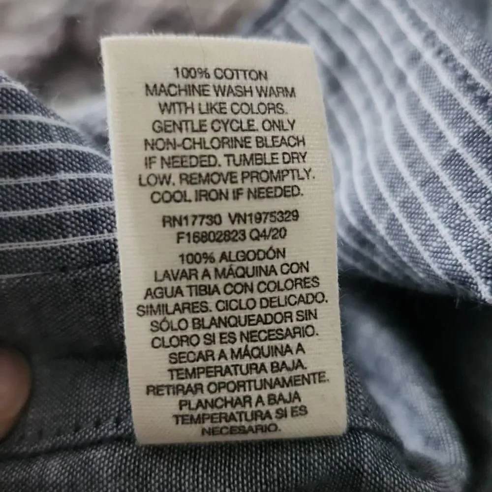 Levi Strauss & Co Women's Size Medium Dark Chambray White Striped Pajama Shirt